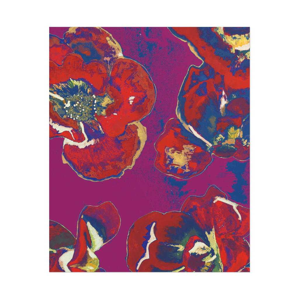 SUNSET RED FLOWERS PRINT